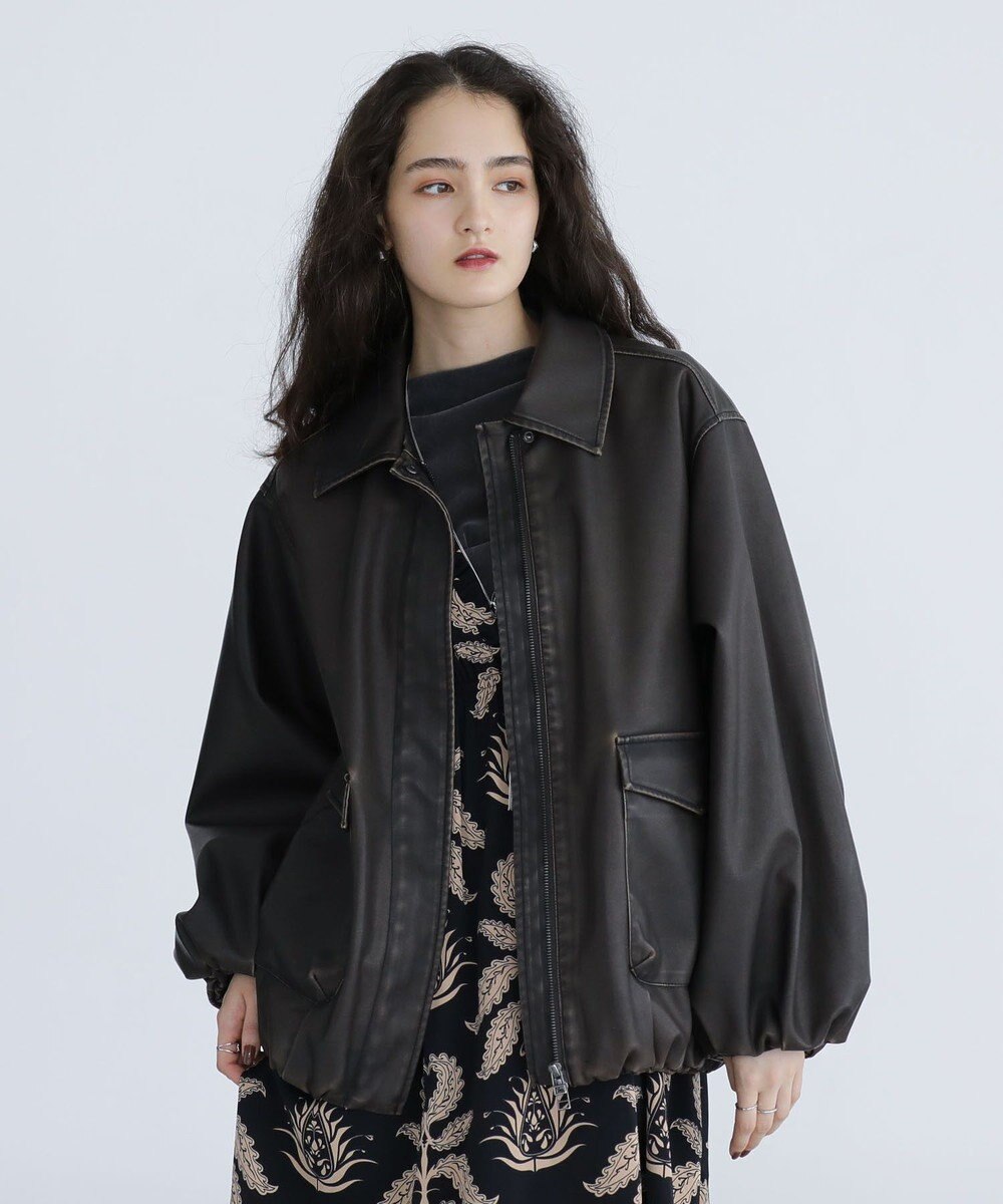 Green Parks ■ＥＳＣＡＲ　フェイクレザーバルーンブルゾン 