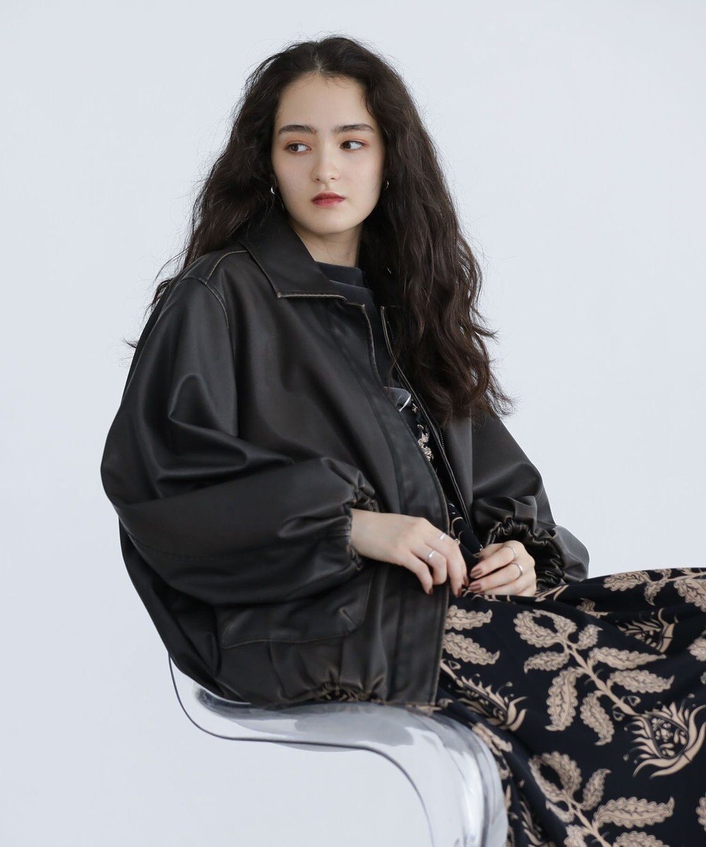 Green Parks ■ＥＳＣＡＲ　フェイクレザーバルーンブルゾン 