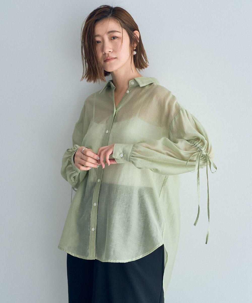 YECCA VECCA バックリボンシアーシャツ 