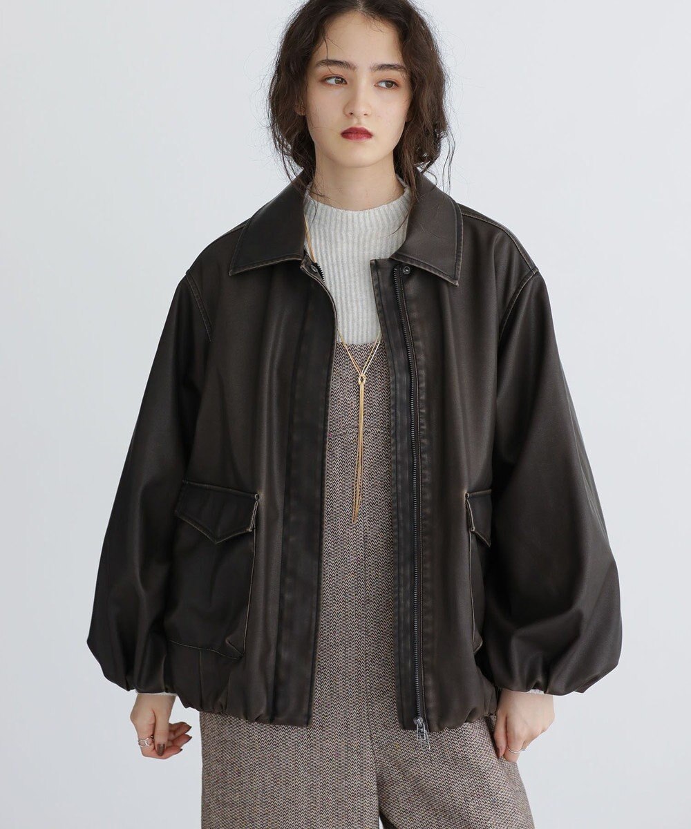 Green Parks ■ＥＳＣＡＲ　フェイクレザーバルーンブルゾン 