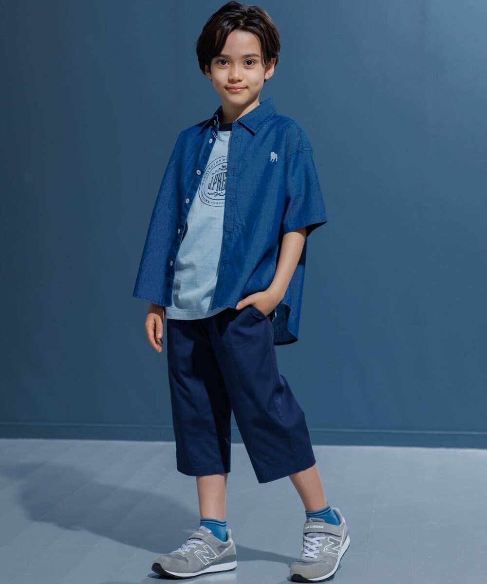 J.PRESS KIDS 【100-130cm】バックブル ダンガリー 半袖シャツ 