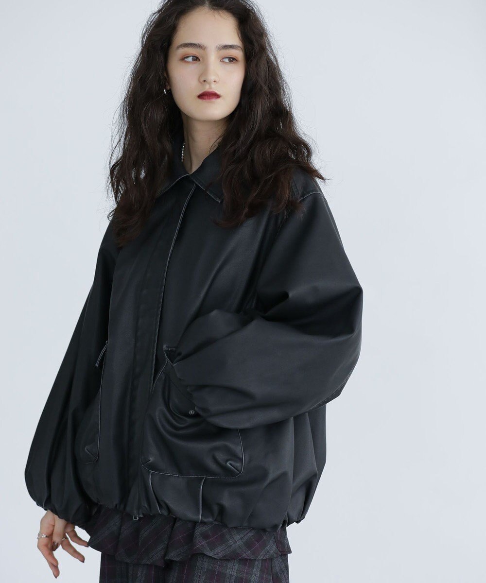 Green Parks ■ＥＳＣＡＲ　フェイクレザーバルーンブルゾン 