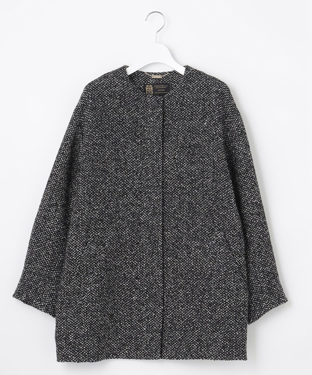 自由区 MANTECOツイード コクーンシルエットコート 