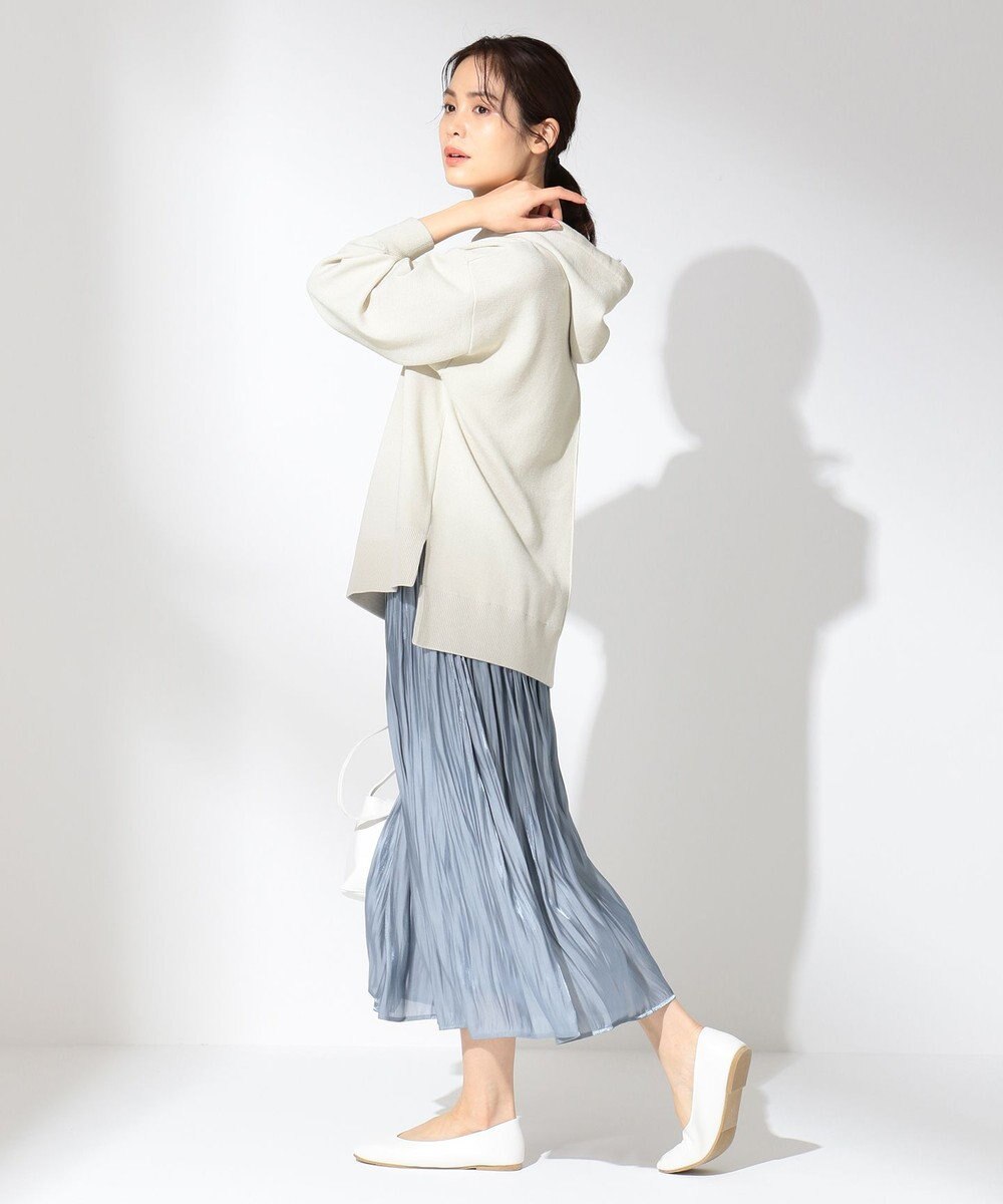 ANY L 【洗える】シャイニーサテン スカート 