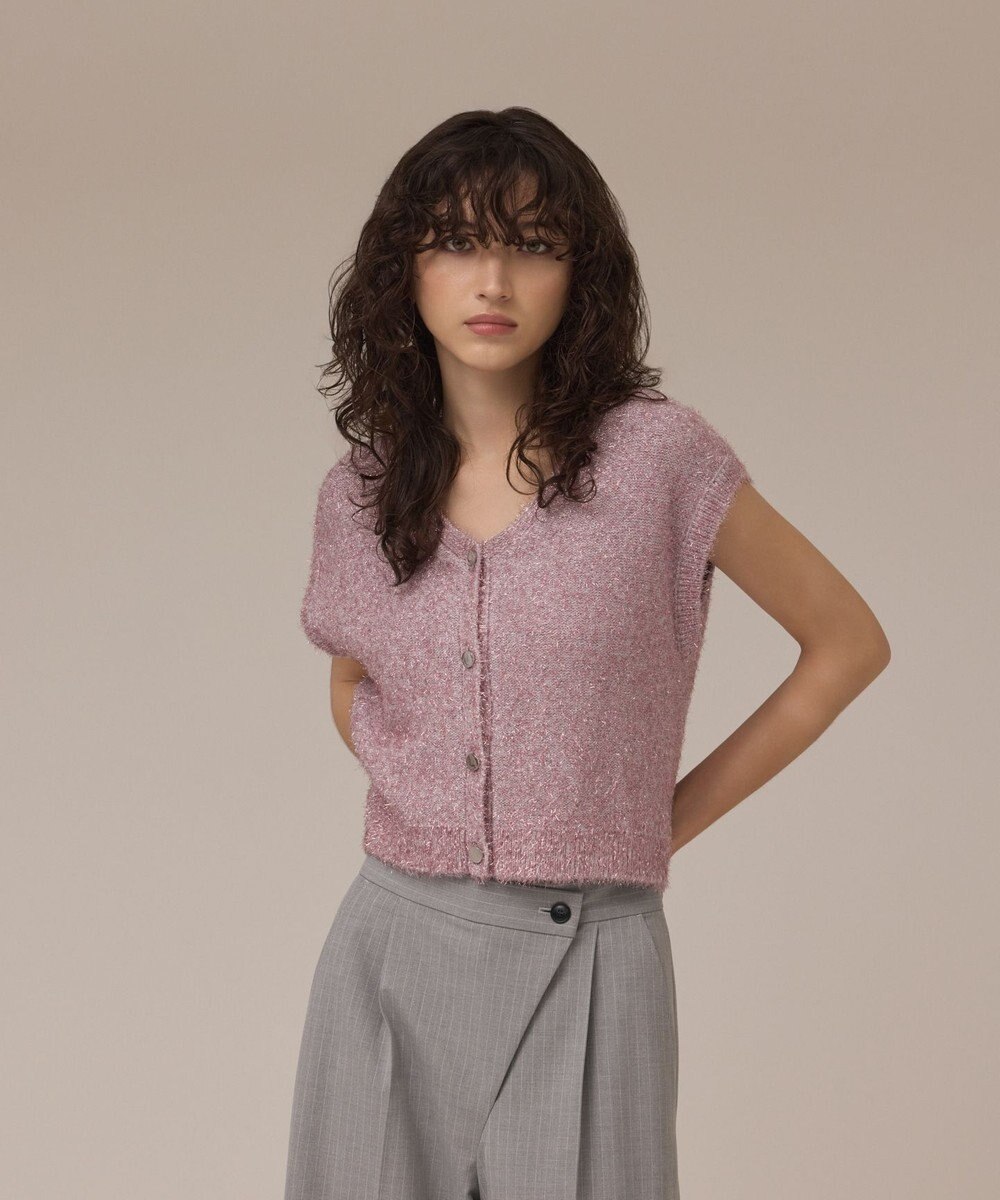 GRACE CONTINENTAL ショートフェザーニットトップ 