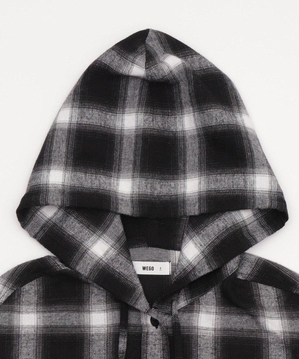 WEGO 【25年秋冬新作】チェックフードBIGネルシャツ 