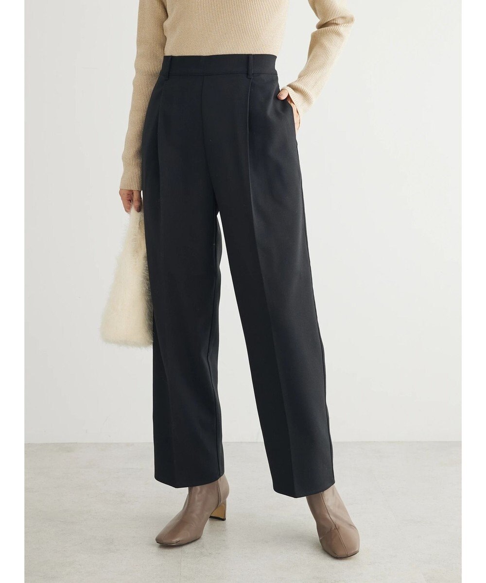 Green Parks あったかきれいシルエットストレートパンツ 