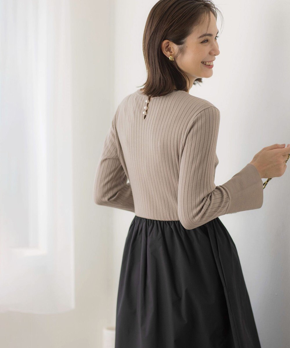 組曲 【WEB限定】リブニットコンビワンピース 