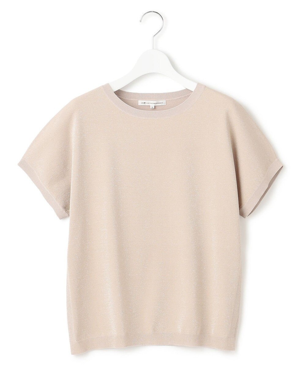 23区 【洗える】レーヨンポリエステルストレッチ プルオーバー ラメニット 