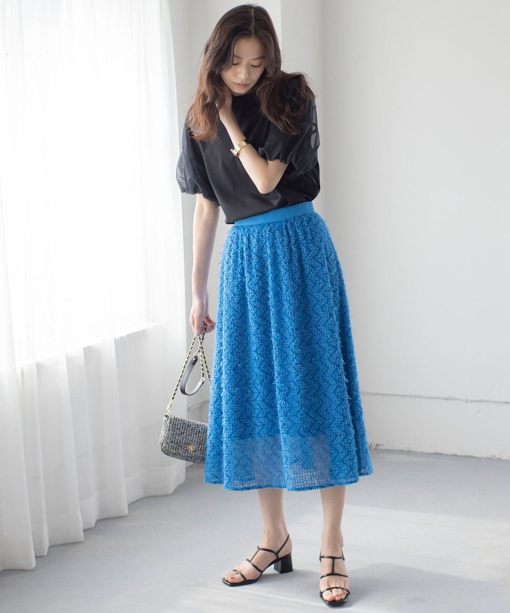 組曲 L 【WEB限定】チュールポンチドッキング Tシャツ 