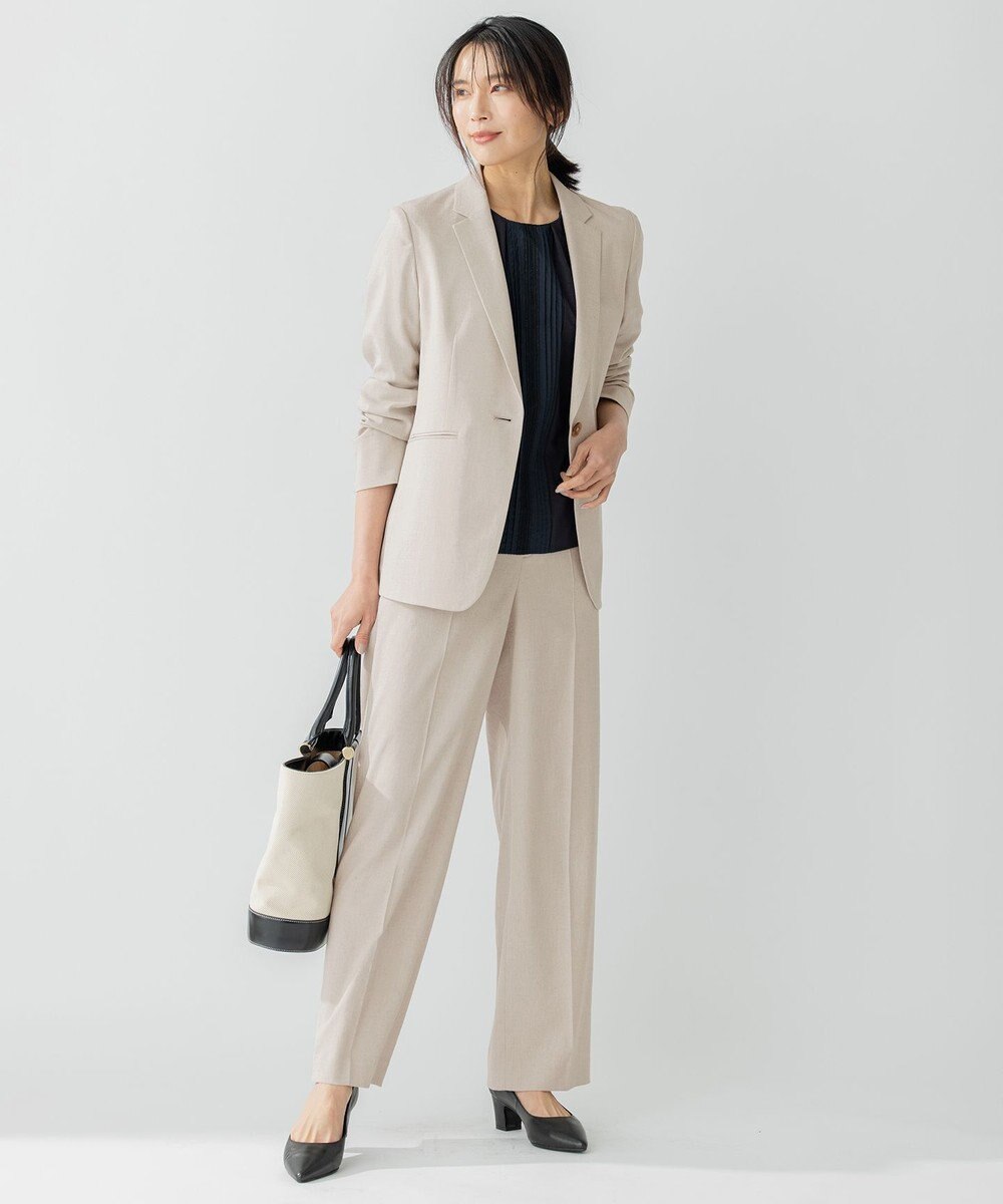 23区 【セットアップ対応/洗える】アイアスマットストレッチ テーラード ジャケット 