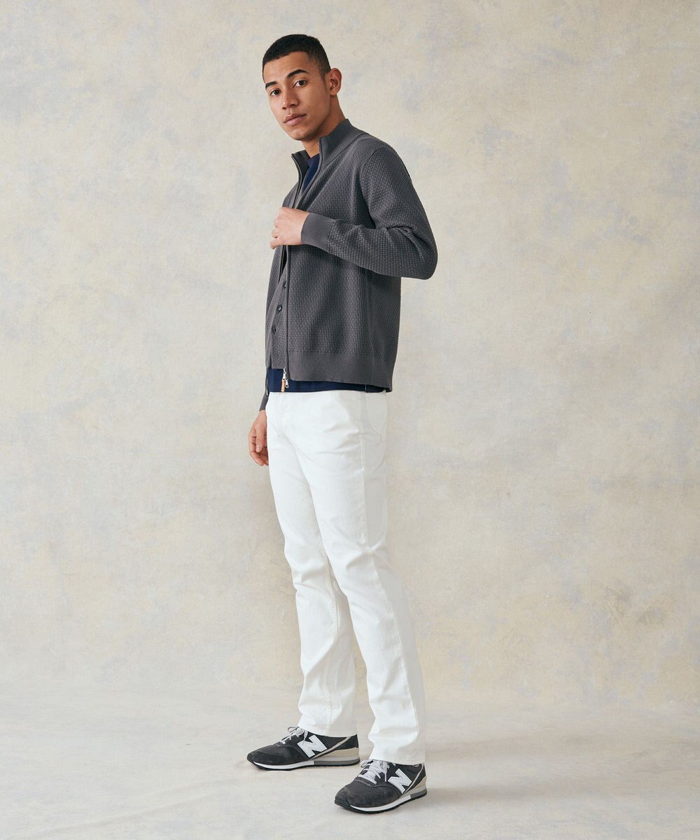 J.PRESS MEN 【High twist links】フルジップカーディガン 