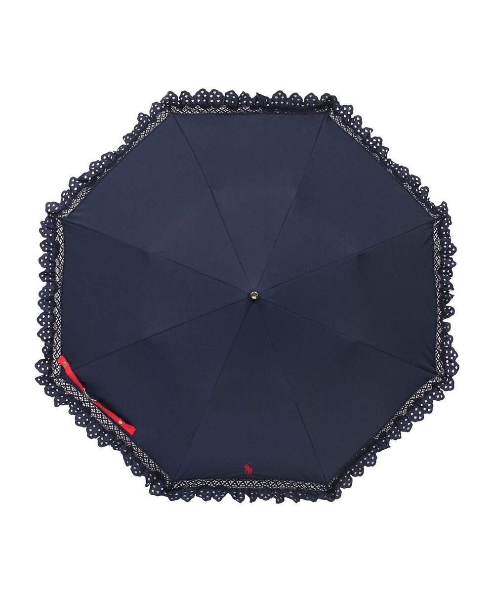 MOONBAT 【遮光/晴雨兼用日傘】POLO RALPH LAUREN(ポロ ラルフローレン) エンブフリル 折りたたみ傘 楽折 遮熱 UV 