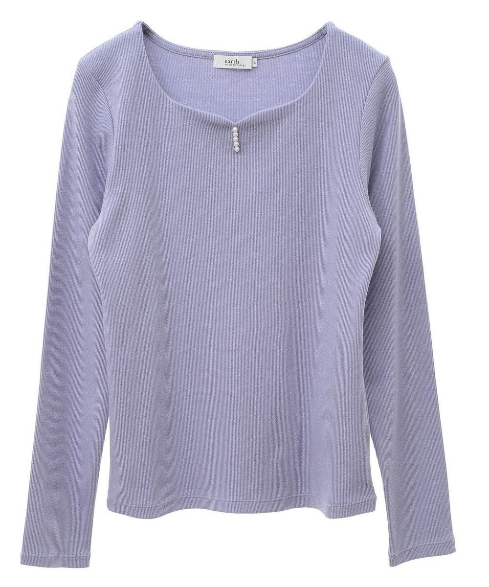 earth music&ecology ハートネックパールプルオーバー 