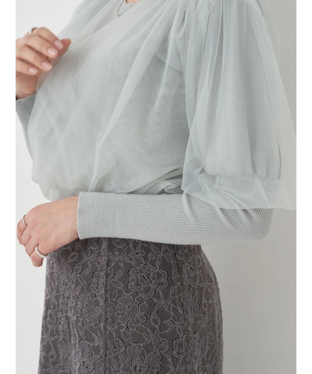 earth music&ecology チュールドッキングニットプルオーバー 