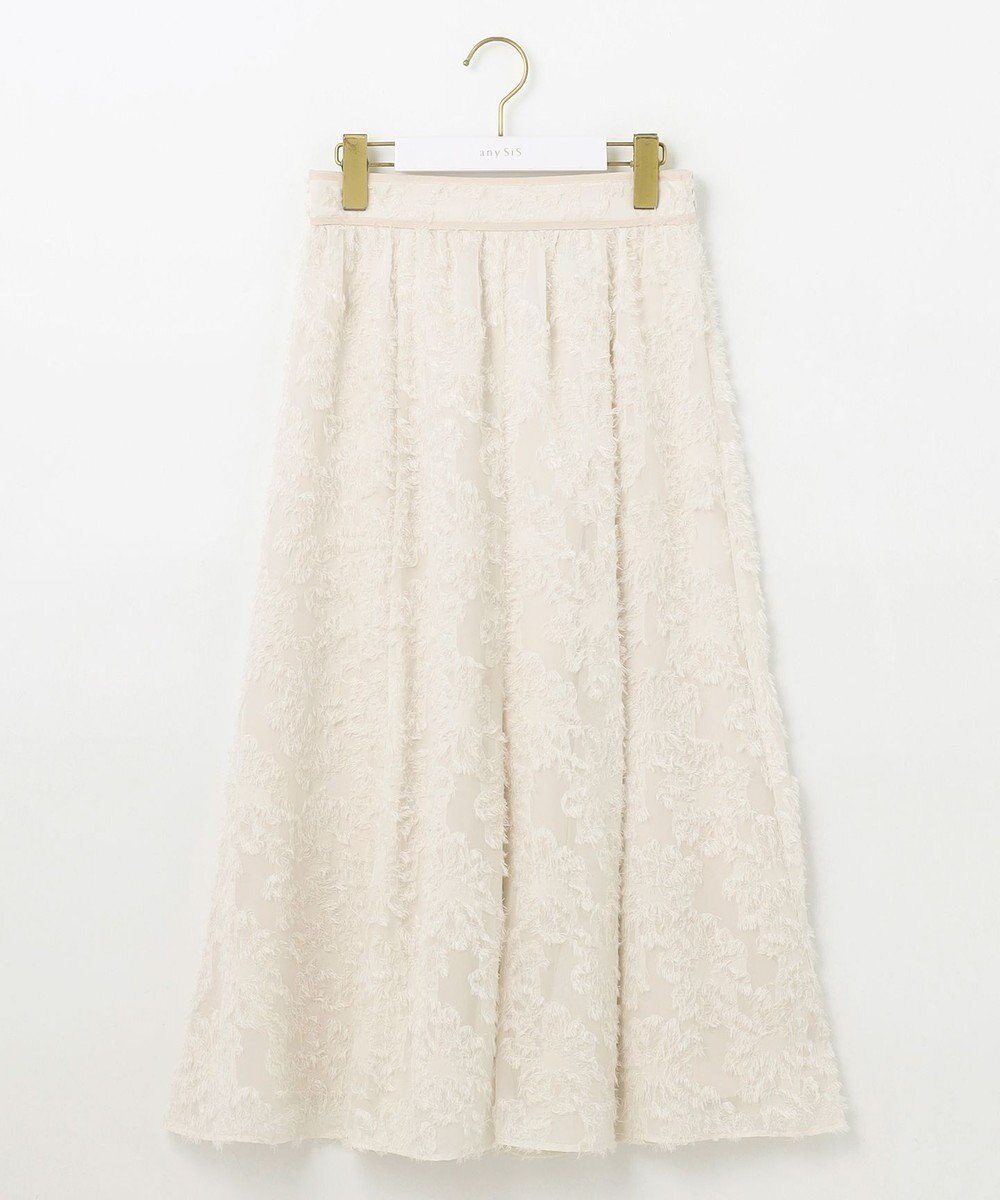 ANY SIS 【洗える】フェザーフラワージャカード スカート 