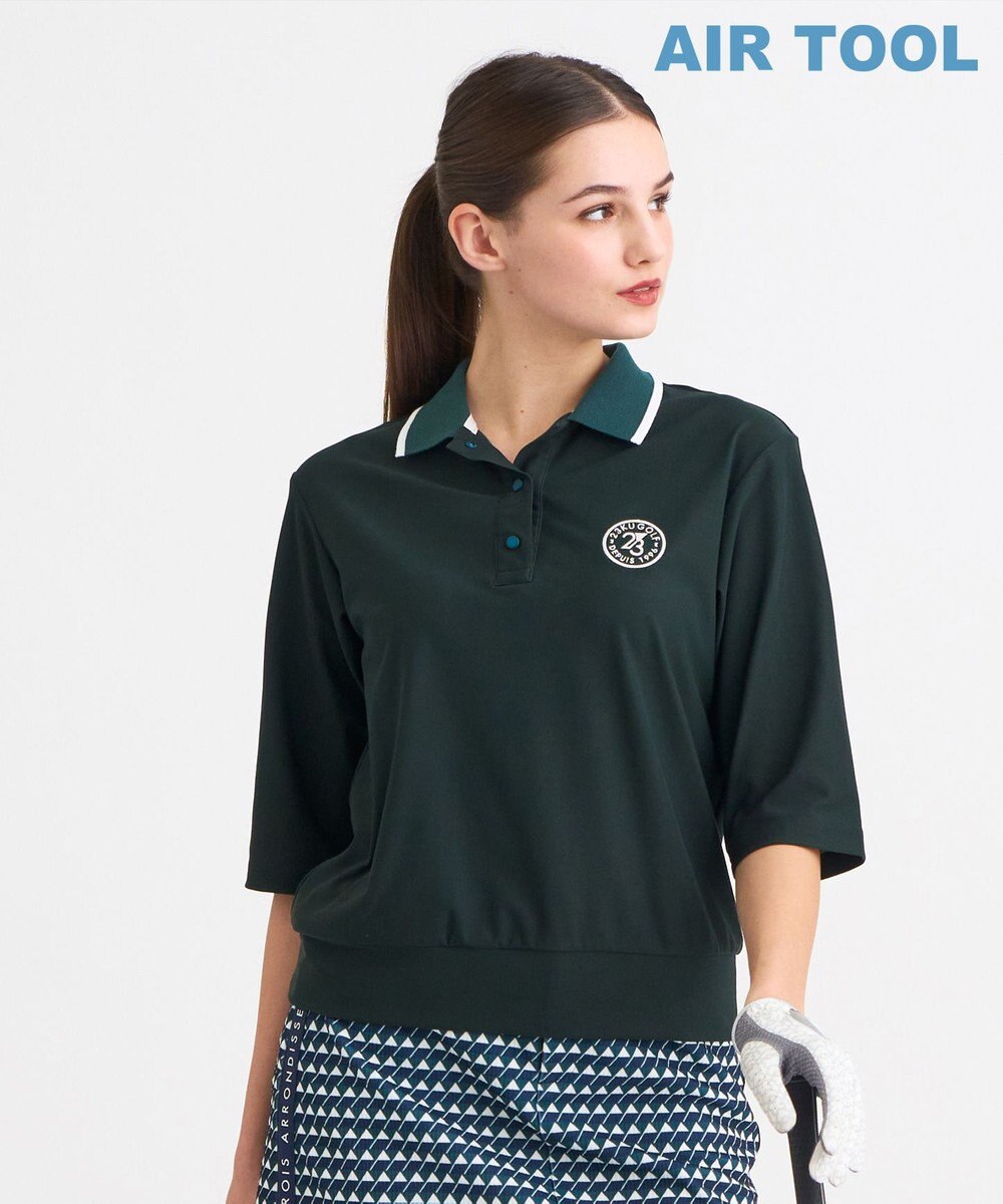 23区GOLF 【WOMEN】AIR TOOL七分袖ポロシャツ 