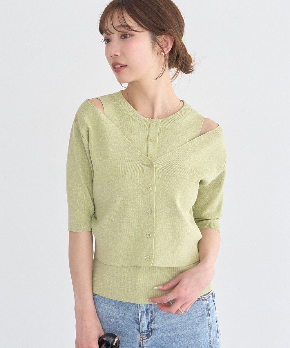 earth music&ecology フェイクレイヤードアメスリプルオーバー 