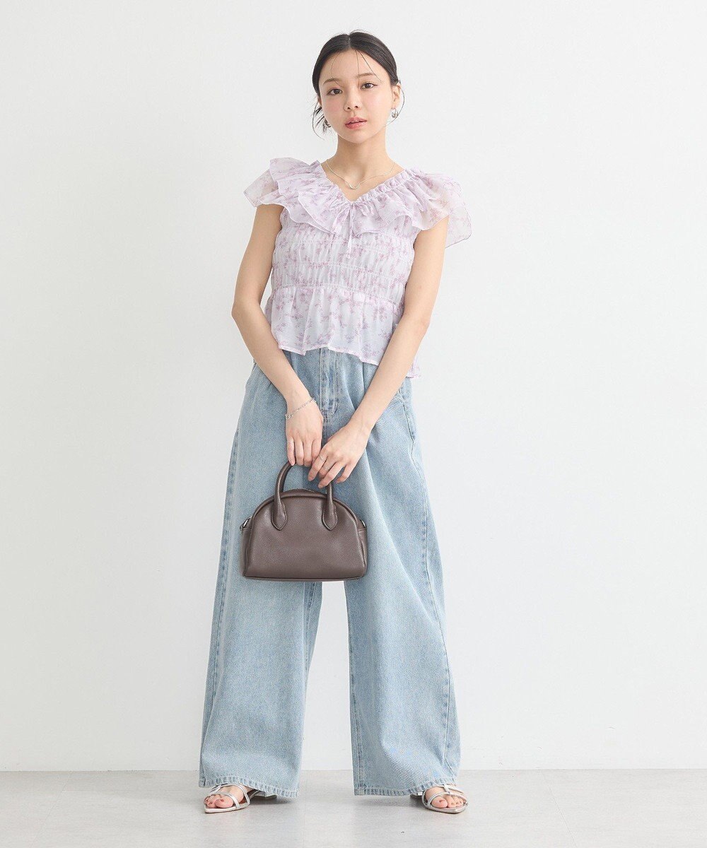 earth music&ecology ダブルフリルノースリブラウス 