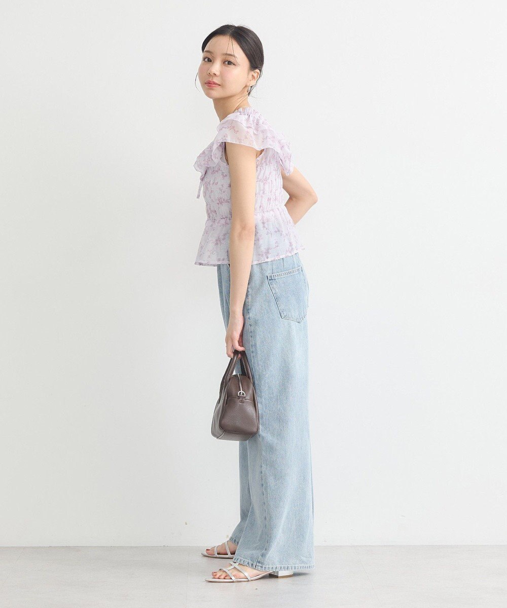 earth music&ecology ダブルフリルノースリブラウス 