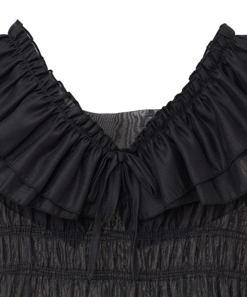 earth music&ecology ダブルフリルノースリブラウス 