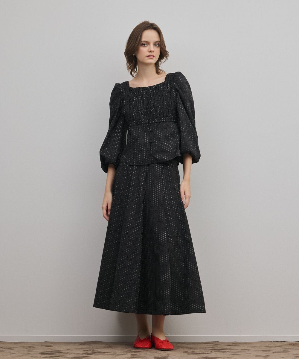 GRACE CONTINENTAL ラメドットタフタジャガードトップ 