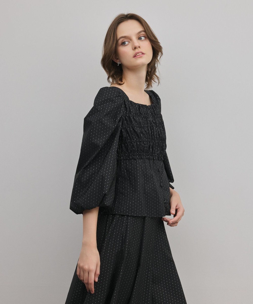 GRACE CONTINENTAL ラメドットタフタジャガードトップ 