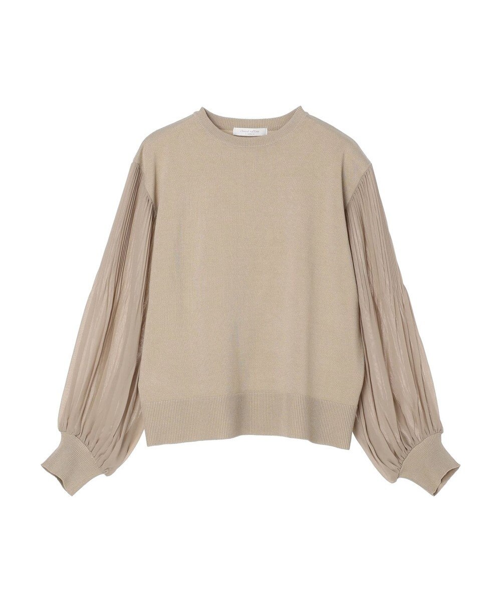 Green Parks プリーツ袖ニットプルオーバー 