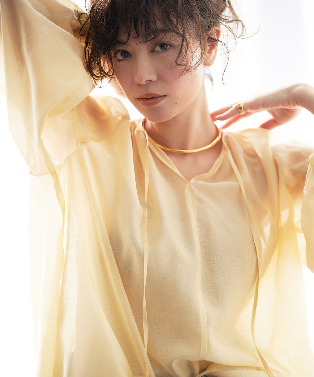 UNFILO シアーギャザーブラウス 