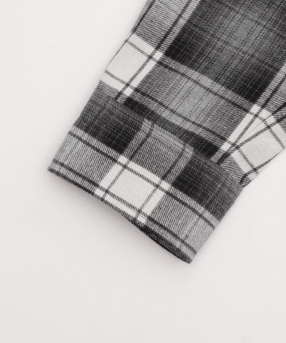 WEGO 【25年秋冬新作/ユニセックス着用ITEM/MLサイズ展開】オンブレチェックフードネルシャツ（LS） 