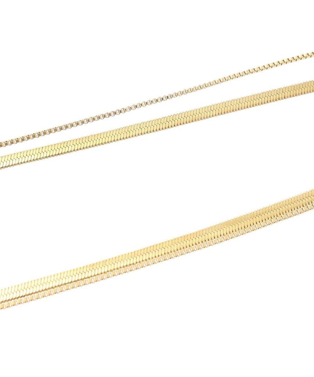 YECCA VECCA 2連スネークチェーンステンレスネックレス 