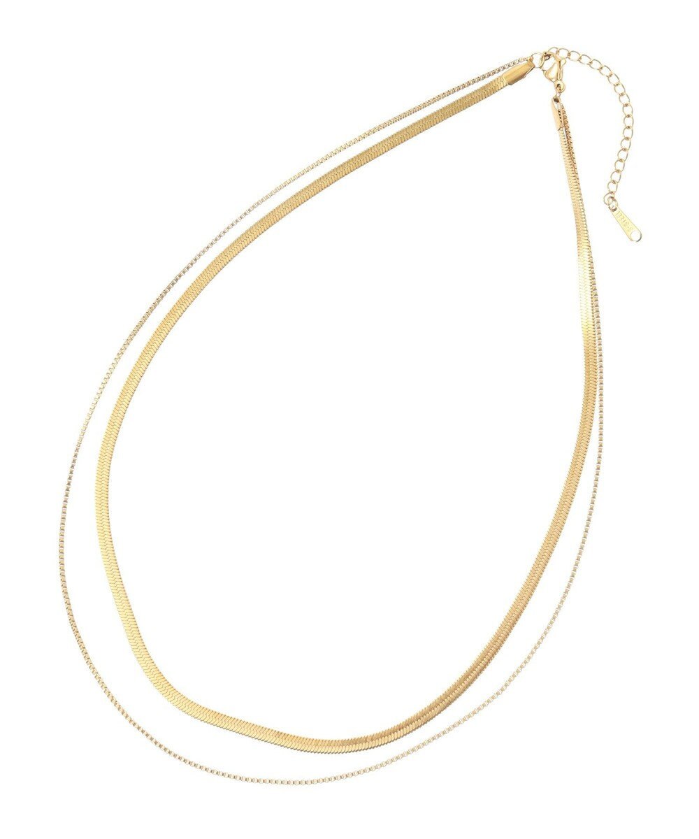 YECCA VECCA 2連スネークチェーンステンレスネックレス 