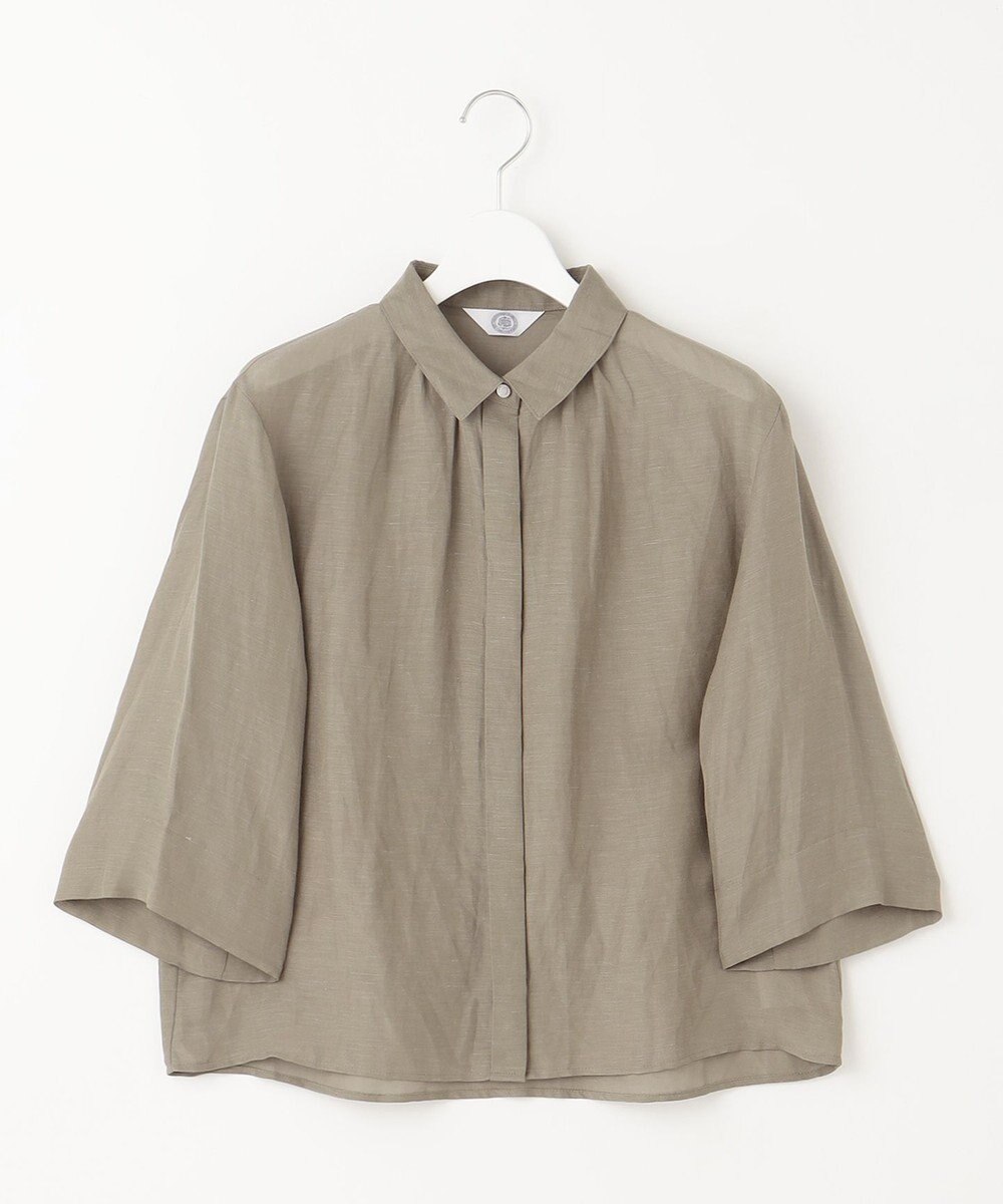 J.PRESS LADIES 【洗える】シアーリネン ブラウス 
