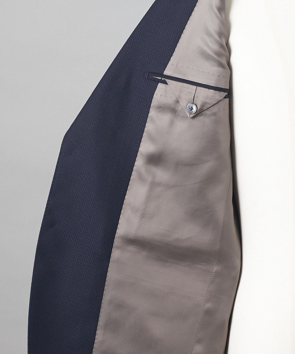 GOTAIRIKU 【御幸毛織】ドライスピナーツイルストレッチスーツ_ネイビー格子 