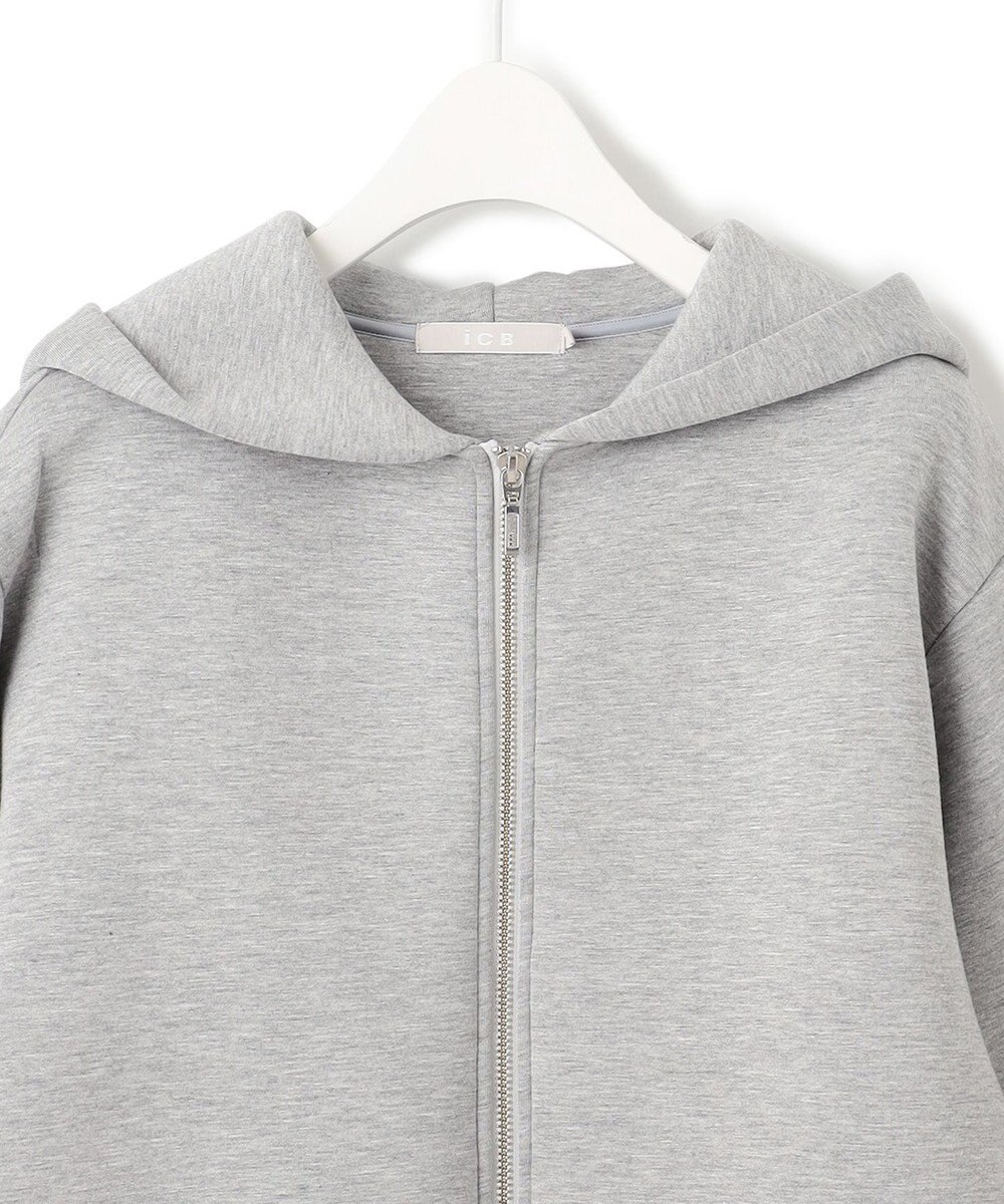 ICB 【洗える】 ビスコースエアーボンディング ジップアップフーディ 