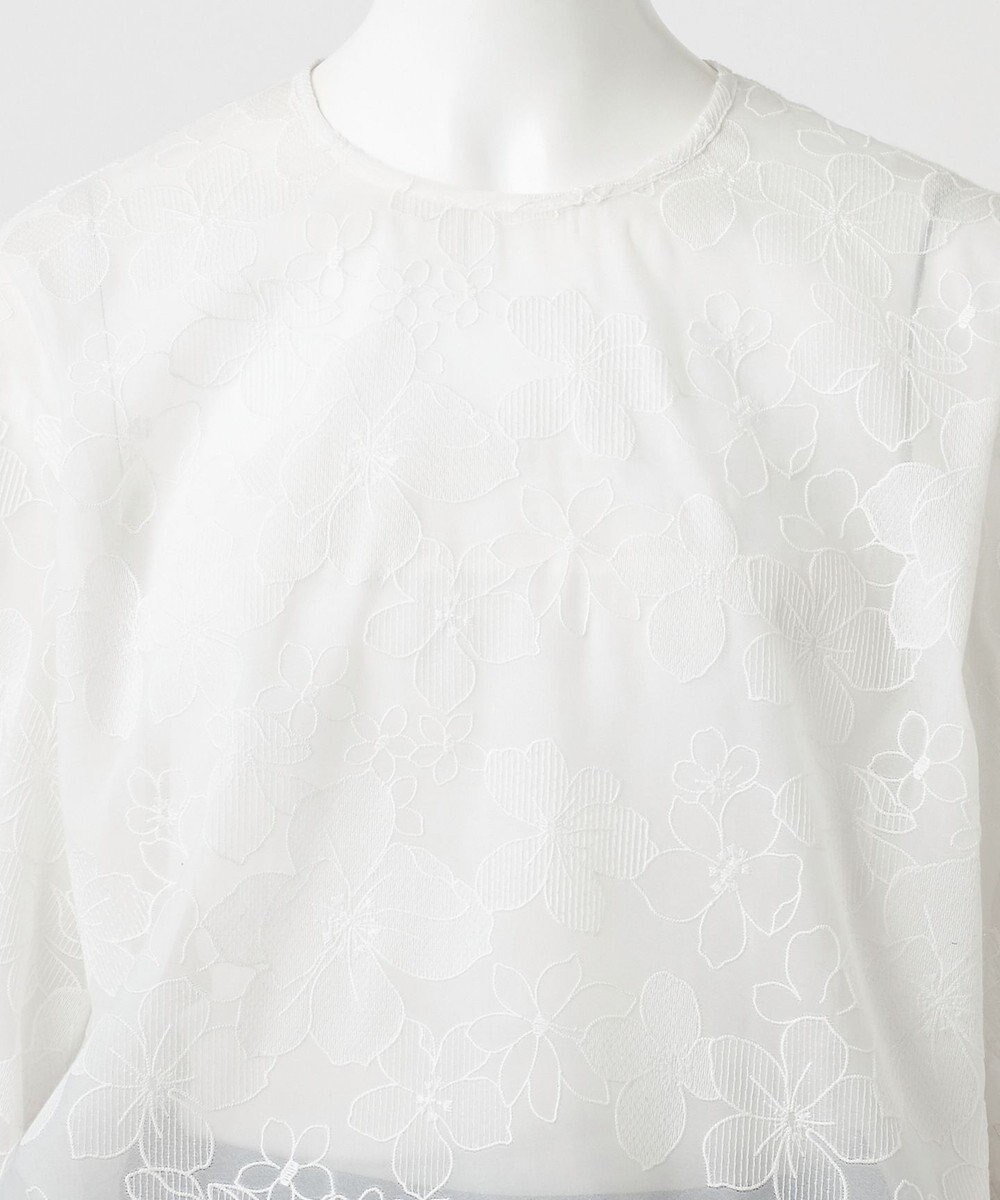 23区 【R(アール)】エンブロイダリーオーガンザ ブラウス 