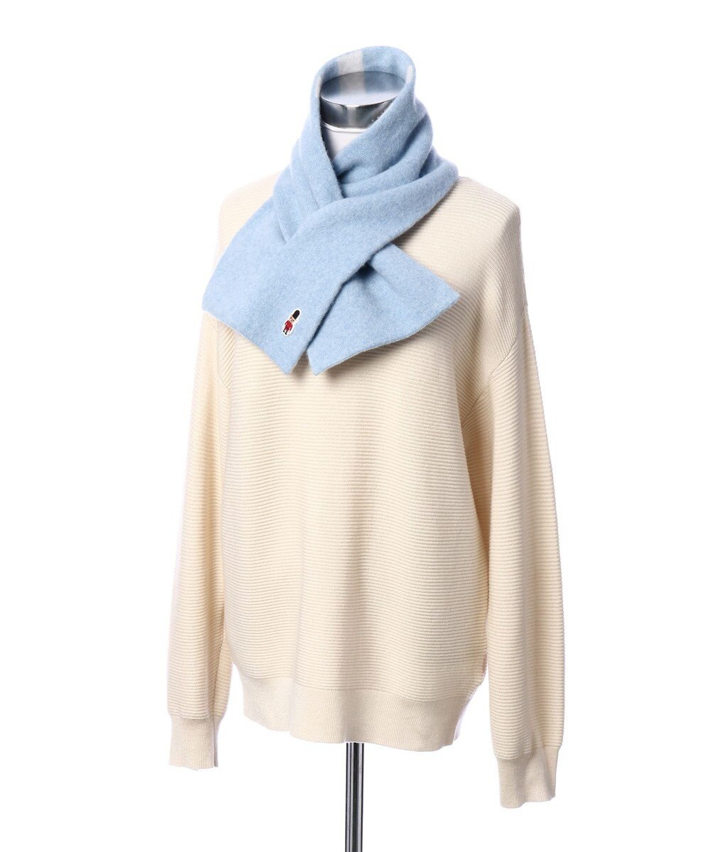 MOONBAT MACKINTOSH PHILOSOPHY 【日本製】バッキンガムベア付きウール100%縮絨プチマフラー 