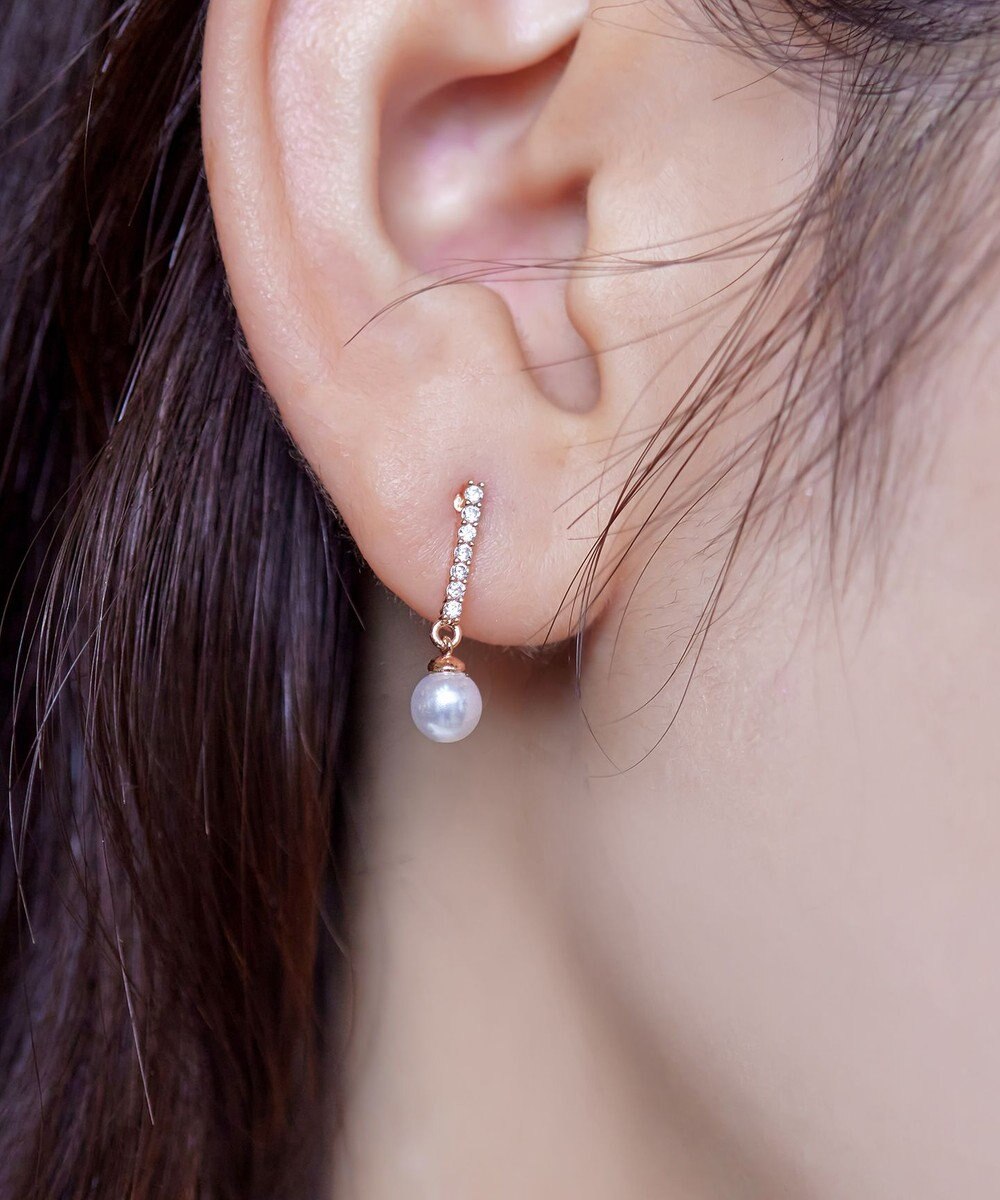 Tiaclasse 【金属アレルギー対応・養殖パール】ストーンバー＆パールピアス 