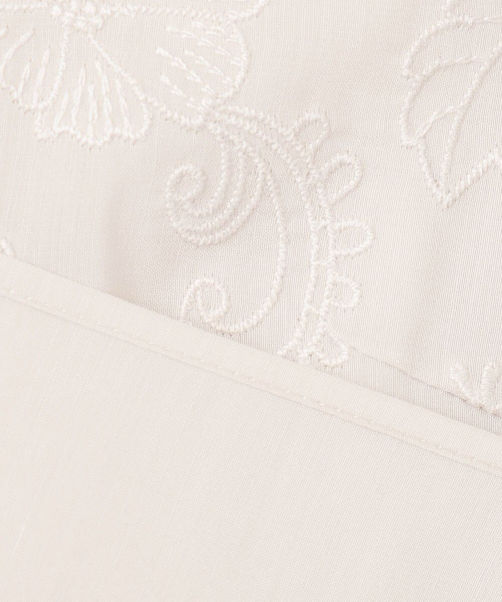 自由区 L 【洗える】シアーエンブロイダリークロップド丈 ブラウス 