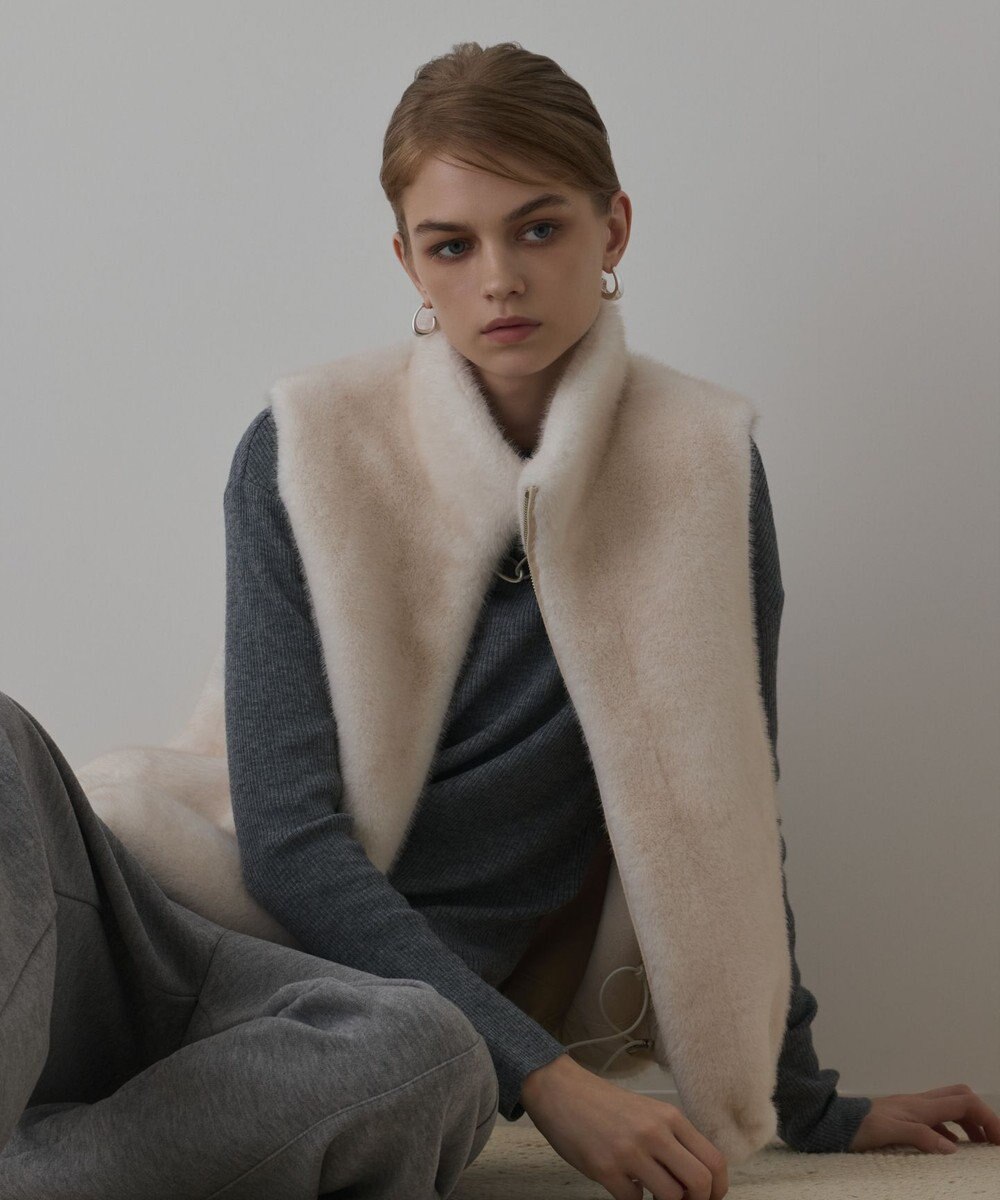 GRACE CONTINENTAL フェイクミンクベスト 