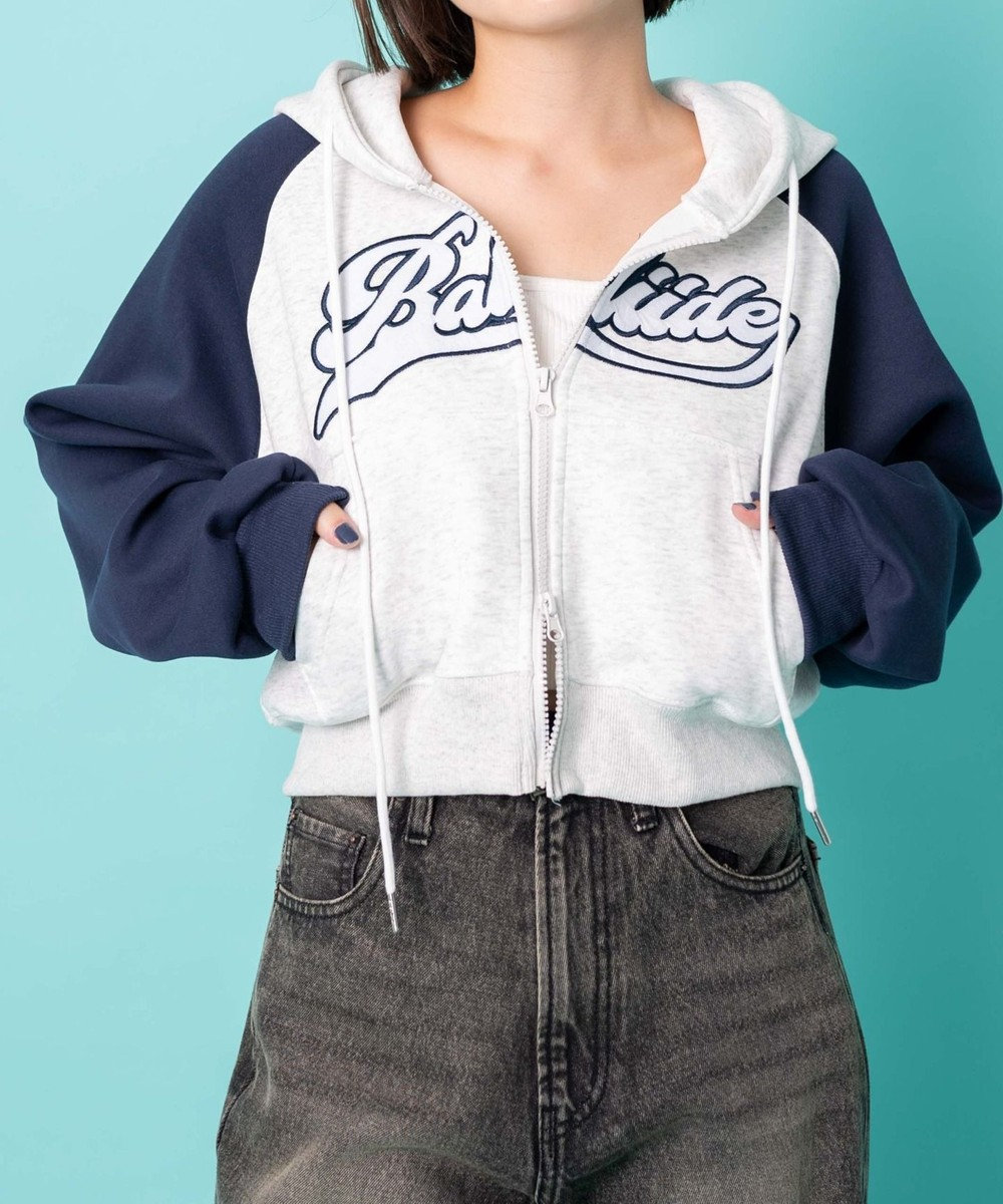 WEGO カレッジロゴラグランジップパーカー 