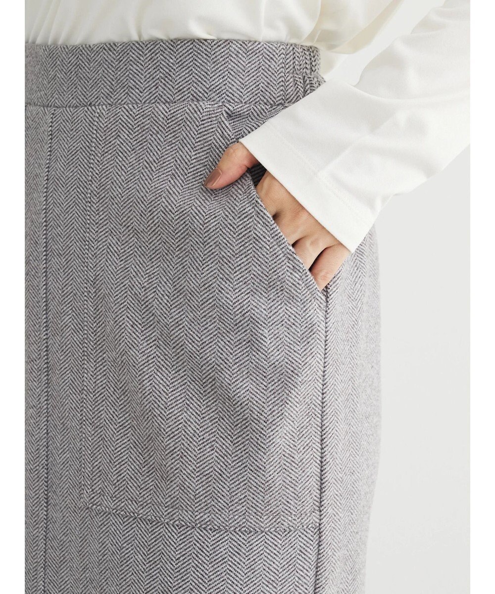 Green Parks 柄圧縮ポンチＩラインスカート 