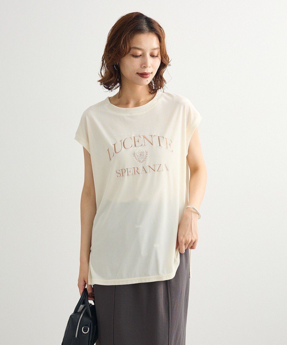 Green Parks ベロアロゴフレンチスリーブチュニック 