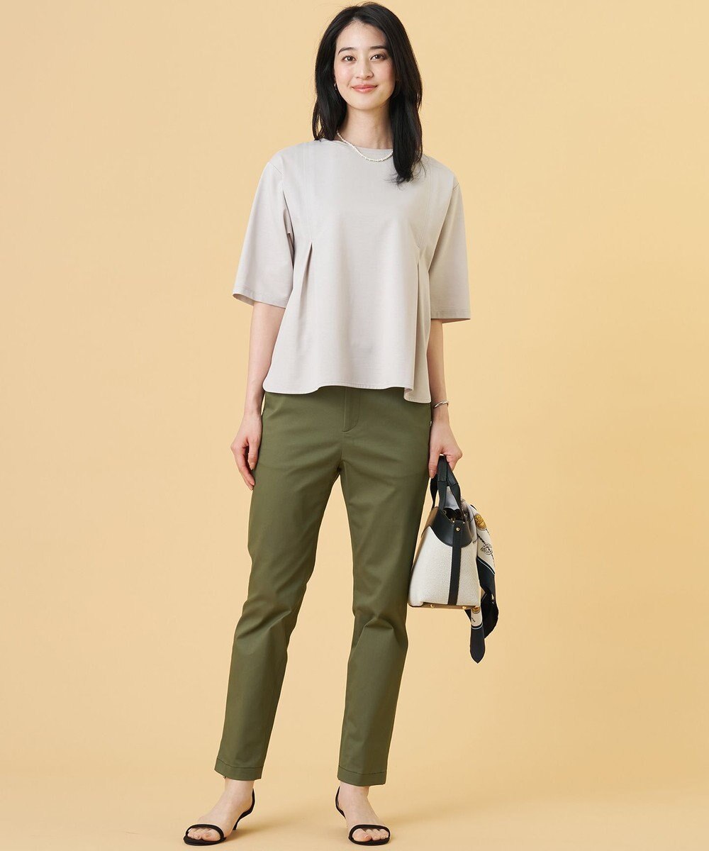 J.PRESS LADIES 20チノストレッチ テーパード パンツ 