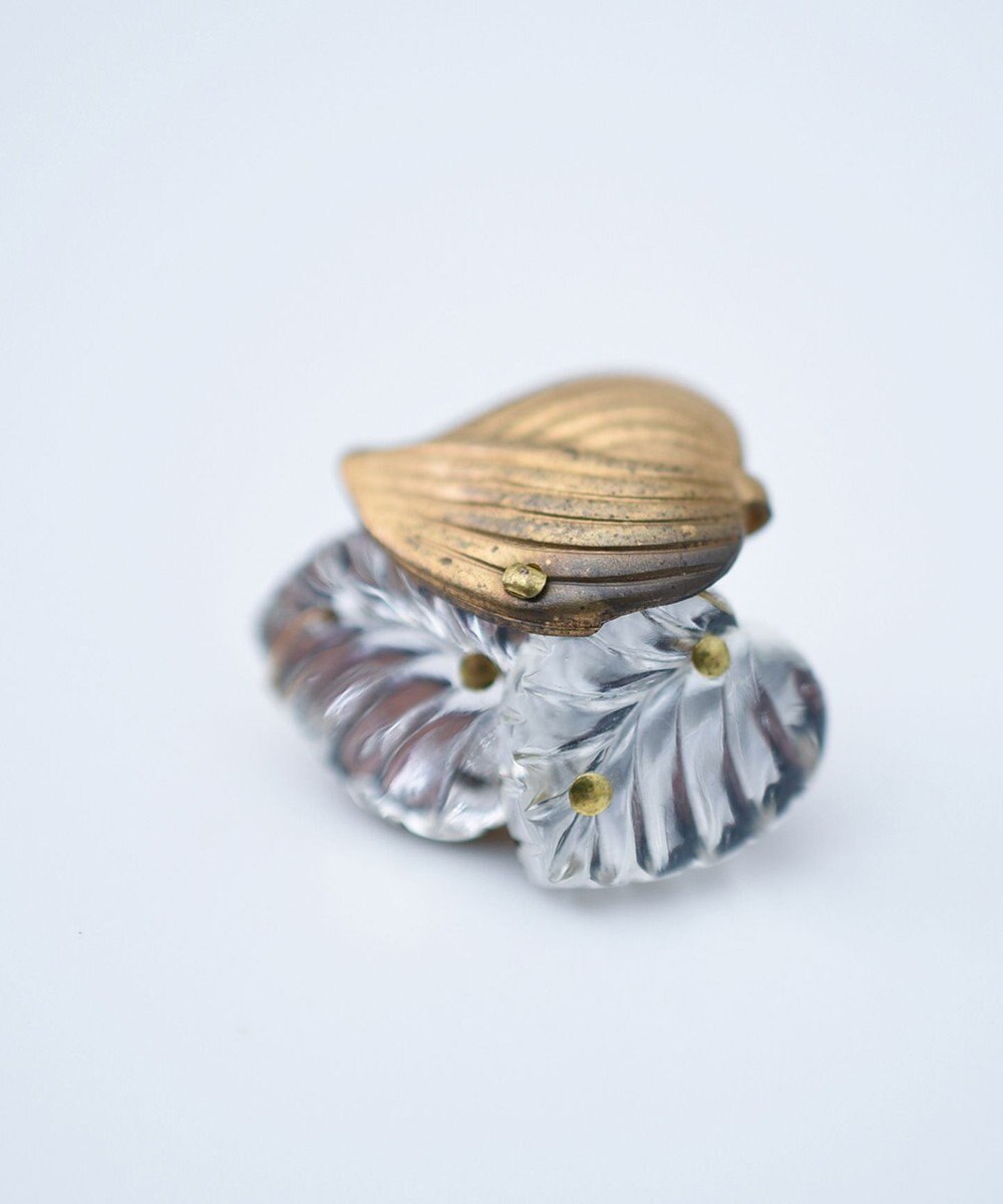 monshiro 【シルバー/ガラス】ハナミズキリーフイヤリング 