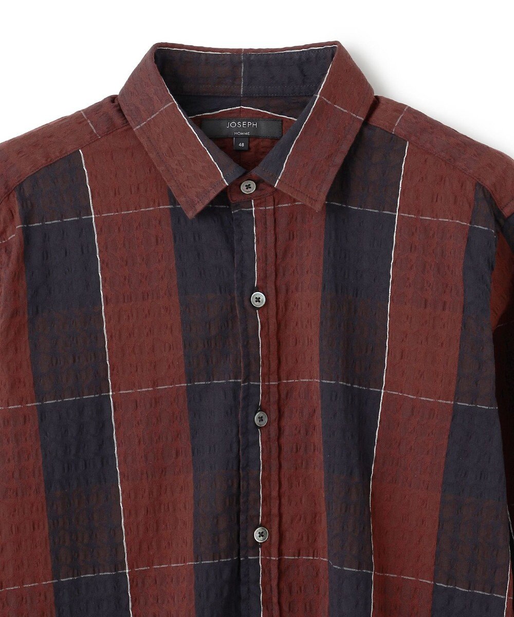 JOSEPH HOMME オーバーチェックジャガードストレッチ　レギュラーカラーシャツ 
