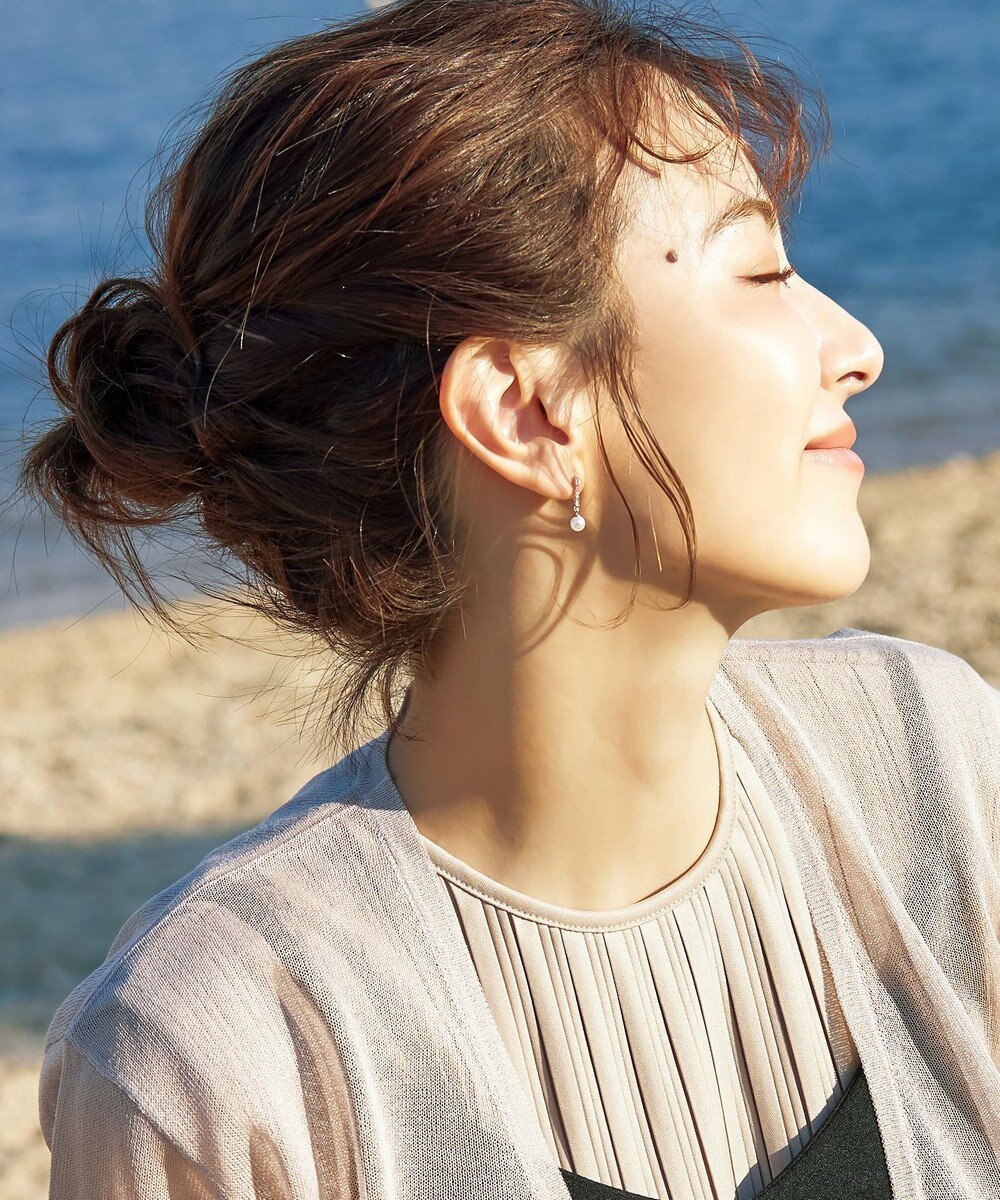 Tiaclasse 【金属アレルギー対応・養殖パール】ストーンバー＆パールピアス 