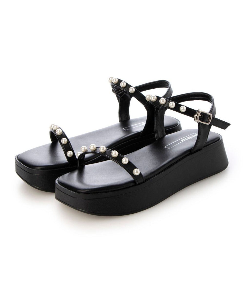 MODE ET JACOMO <noyau>パールデザイン厚底スポーツサンダル 