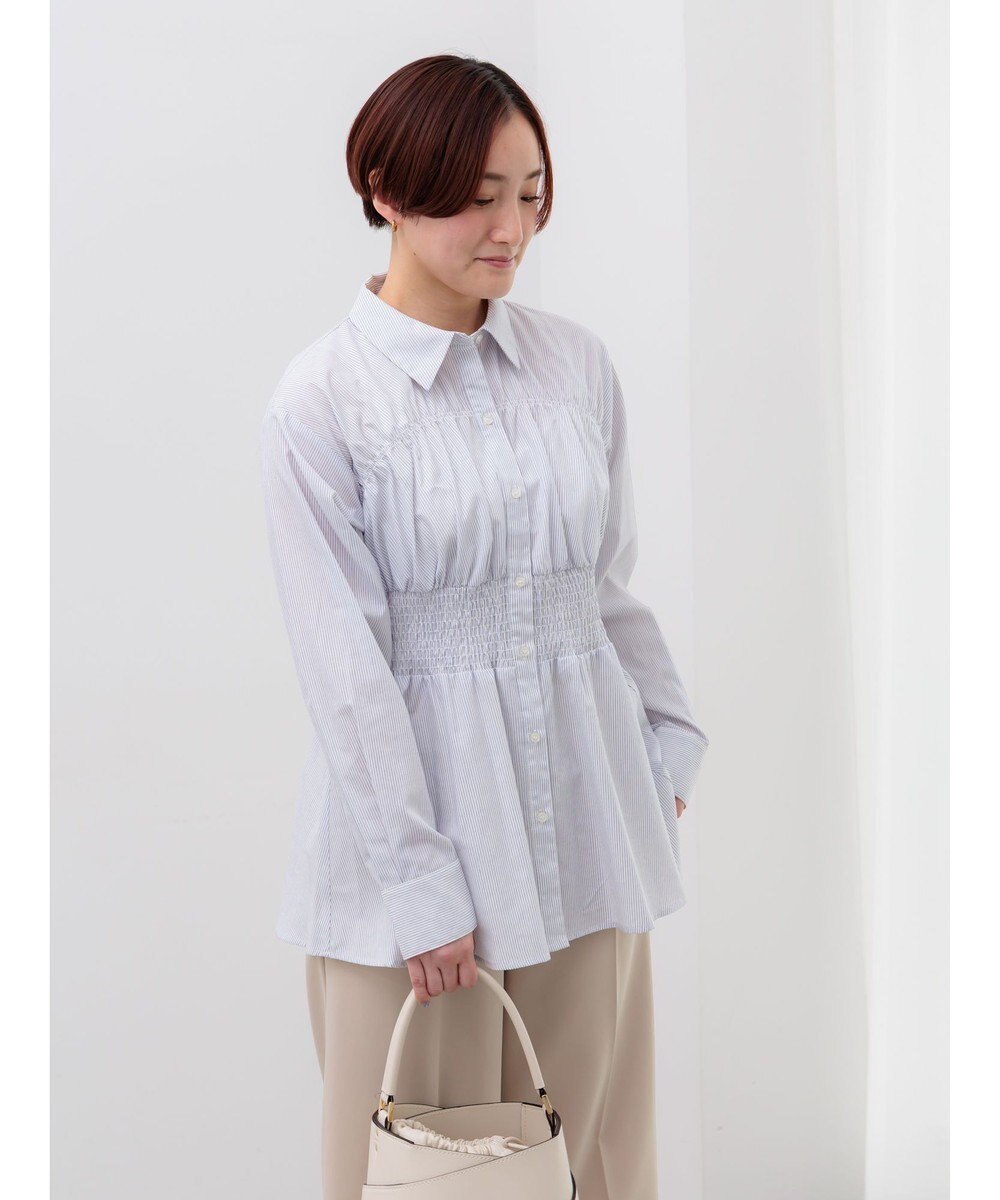 Te chichi ペプラムシャーリングシャツブラウス 