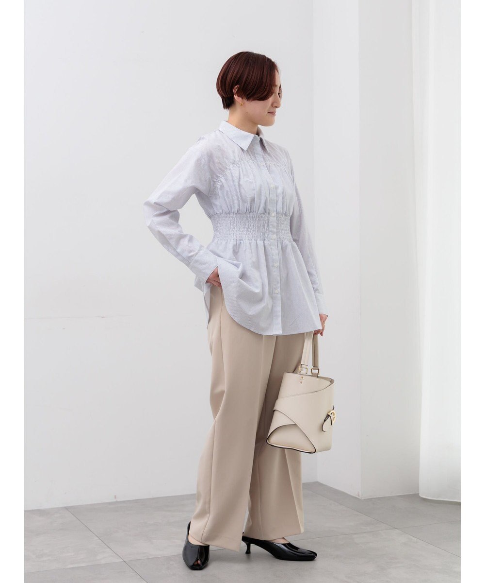 Te chichi ペプラムシャーリングシャツブラウス 